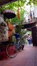 Tourists outside temple, Hanoi, Vietnam