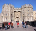 Tourists outside Windsor Castle in England