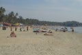 Tourists at Palolem Beach, Goa, India Royalty Free Stock Photo