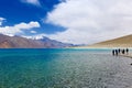 Tourists at Pangong Lake