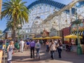 Tourists at Paradise Pier, Disney California Adventure Park Royalty Free Stock Photo