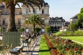 Tourists and Parisians relaxing in the Luxembourg Gardens. Paris