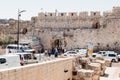 Tourists pass through the Dung Gates in the Old City of Jerusalem, Israel