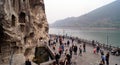 Tourists passing at Long men grottoes
