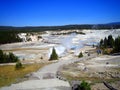 Tourists on pathway in Norris Geyser Basin