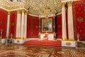 Tourists in the Peter the Great or Small Throne Room of State Hermitage Museum. Saint Petersburg. Russia