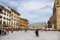Tourists on the Piazza della Signoria