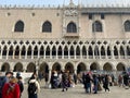 tourists at Piazza San Marco in Venice in winter