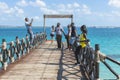 Tourists on the pier