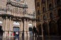 Tourists and pilgrims visiting the basilica of the Virgin Mary of Montserrat in Catalonia, Spain