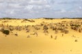 Tourists in the Pinnacles desert in Nambung National Park, Australia