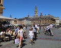 Tourists on Place du General de Gaulle in Lille, France Royalty Free Stock Photo