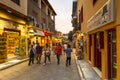 Tourists in Plaka, Athens.