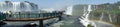 tourists on platform in waters of Iguacu river, at Iguacu falls, Brazil Royalty Free Stock Photo