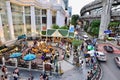 Tourists Praying to Erawan Shrine at Ratchaprasong District