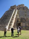 Tourists at the Pyramid of the Magician Royalty Free Stock Photo