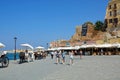 Tourists on the quayside, Chania.