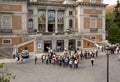 Tourists queue at the Prado Museum in Madrid, Spain Royalty Free Stock Photo