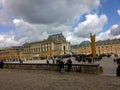 Tourists queuing in the entrance of the very known hitorical palace Chateaux de Versailles in paris Royalty Free Stock Photo