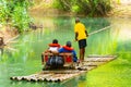 Tourists rafting on Martha Brae River, Jamaica Royalty Free Stock Photo