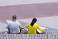 Tourists reading a map Royalty Free Stock Photo