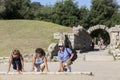 Tourists ready to run at Olympia, birthplace of the Olympic game