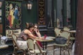 Tourists in Montmartre, Paris Royalty Free Stock Photo