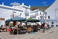 Village pavement cafes, Frigiliana, Spain.