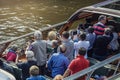 Tourists removed Amsterdam bridges. Royalty Free Stock Photo