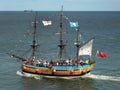 Tourists on Replica Galleon - Whitby - England