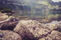 Tourists resting in the mountains