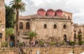 Tourists resting near the San Cataldo church on the Bellini square in Palermo, Italy Royalty Free Stock Photo