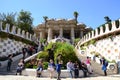 Tourists resting at Park GÃÂ¼ell, Barcelona, Spain