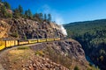 Tourists ride the historic steam engine train in Colorado, USA Royalty Free Stock Photo