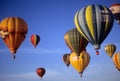 Tourists ride hot air ballons