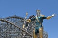 Tourists ride on Leviathan roller coaster at Sea World Gold Coast Queensland Australia