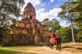 Tourists Riding Elephant at Angkor, Siem Reap, Cambodia