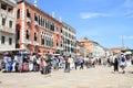 Tourists on Riva degli Schiavoni in Venice Royalty Free Stock Photo