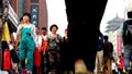 Tourists roam Wangfujing Walking Street in Beijing