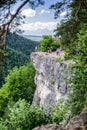 Tourists on the rock in Slovak paradise