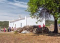 Tourists at the Ruins of Milreu, Estoi, Algarve, Portugal.