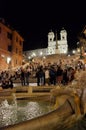 Tourists in Rome at night