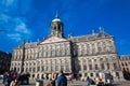 Tourists at the Royal Palace of Amsterdam located at Dam Square