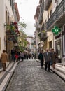 Tourists on Rua de Carriera in Funchal Madiera