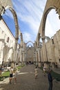 Old ruins of Convento do Carmo Carmo Convent in Lisbon