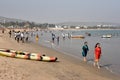 Tourists At Rushikonda beach in Vishakhpatnam Royalty Free Stock Photo