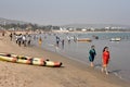 Tourists At Rushikonda beach in Vishakhpatnam