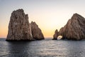 View of the the Arch of Cabo San Lucas at sunset