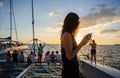 Tourists sailing by catamaran, Varadero, Cuba