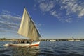 Tourists sailing a felucca on the Nile, Luxor, Egypt